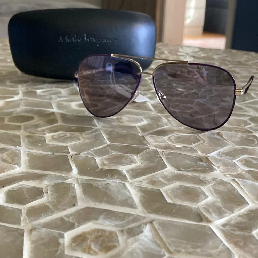 NEW!  Salvatore Ferragamo 60mm Aviator Sunglasses in ‘Quartz Sat’